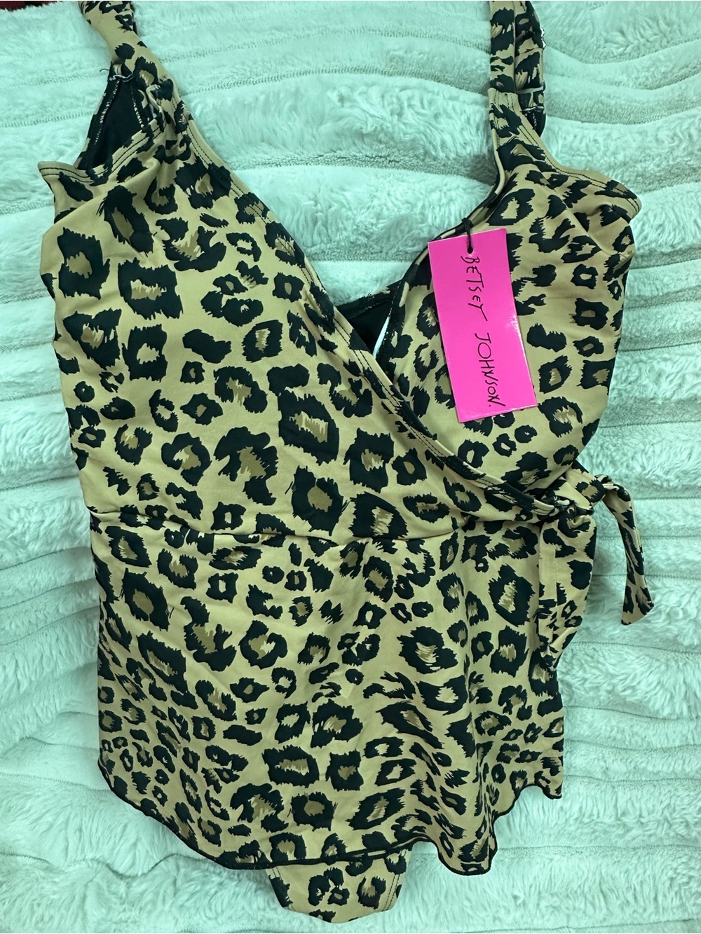 Betsey Johnson one-piece "Leopard Love" swim dress - Tan/Black